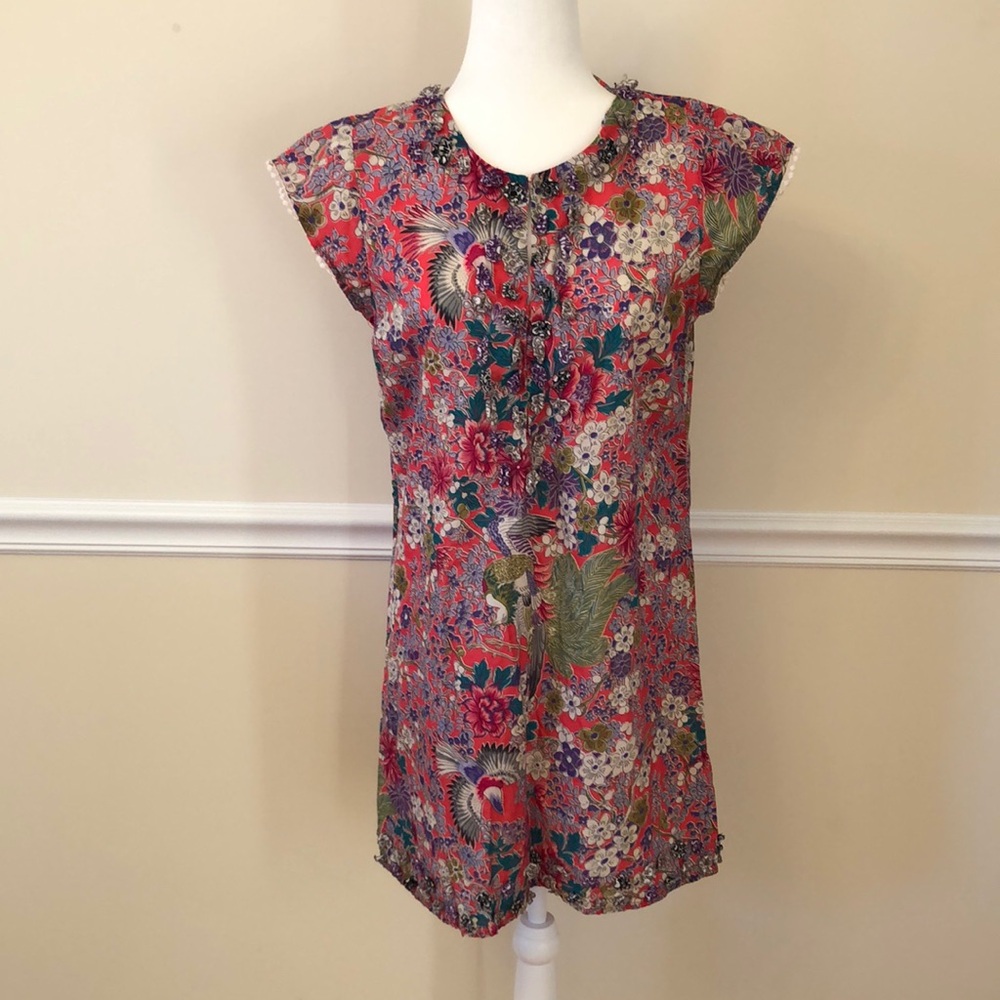Calypso St. Barth Sundress Beach Swim Cover Up Cap Sleeves Size Medium EUC